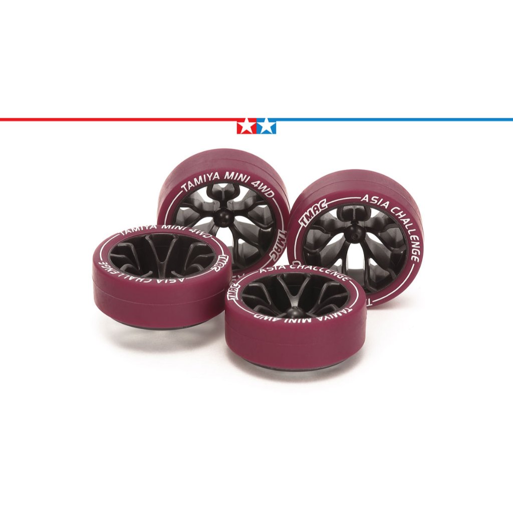 [TAMIYA] 95708 26mm Low Friction Low-Profile Tires & Carbon Y-Spoke Wheels (Asia Challenge)
