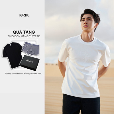 [KRIK x Bình An] Áo Phông Nam KRIK Form Classic Chất Cotton Cao Cấp Thiết Kế Hoa Dập Nổi AP1441