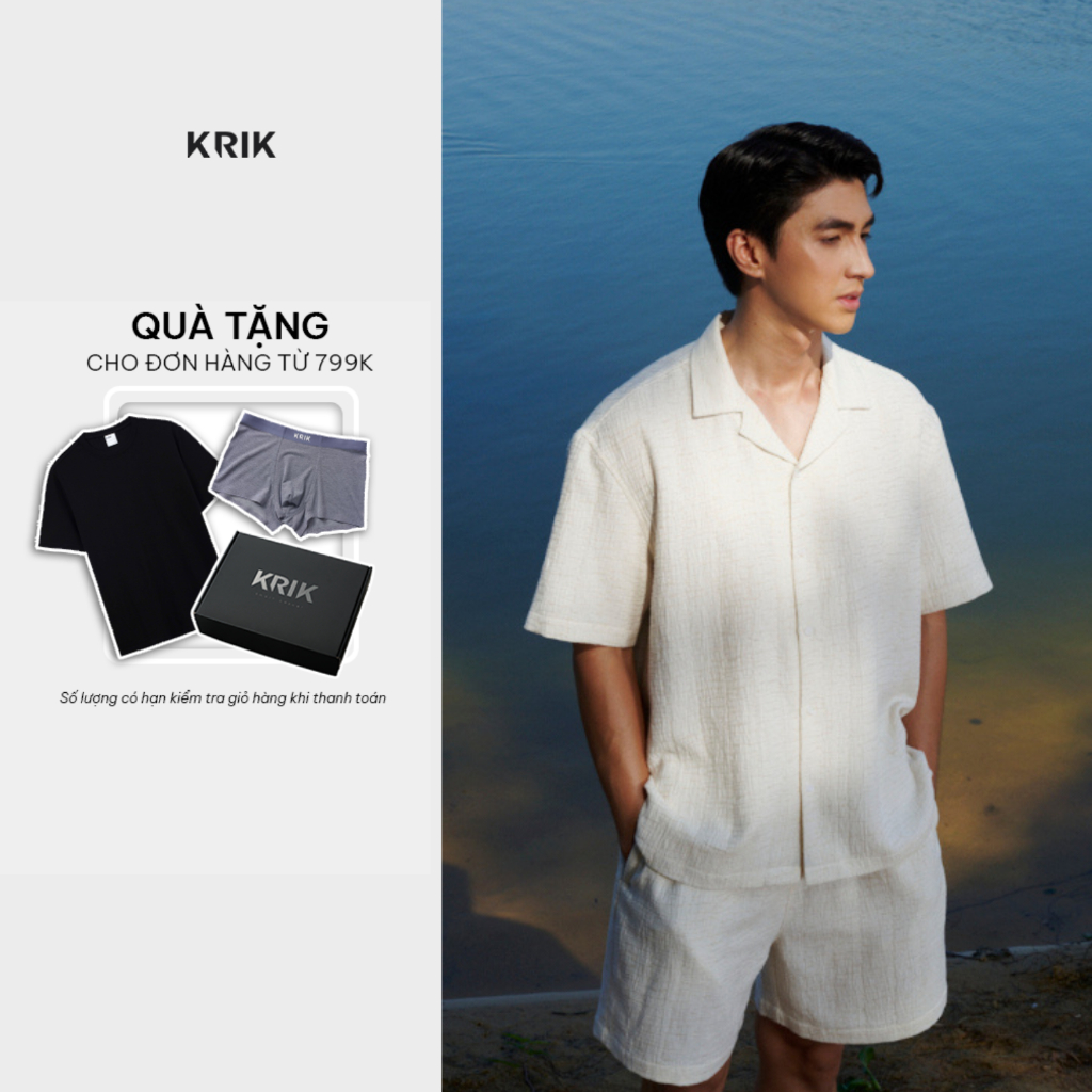 [KRIK x Bình An] Áo Sơ Mi Nam KRIK Form Classic Chất Liệu Mềm Mại Thiết Kế Cổ Cuba Tạo Điểm Nhấn SC3