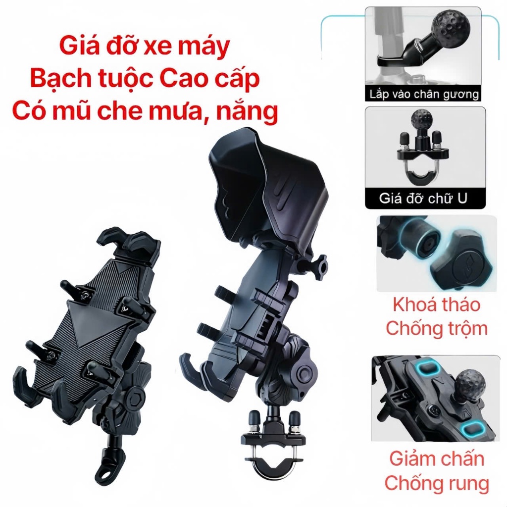 Giá đỡ bạch tuộc để chống sốc cho điện thoại gắn trên xe máy, xe phân phối lớn, xe đạp, xe mô tô hàng loại tốt