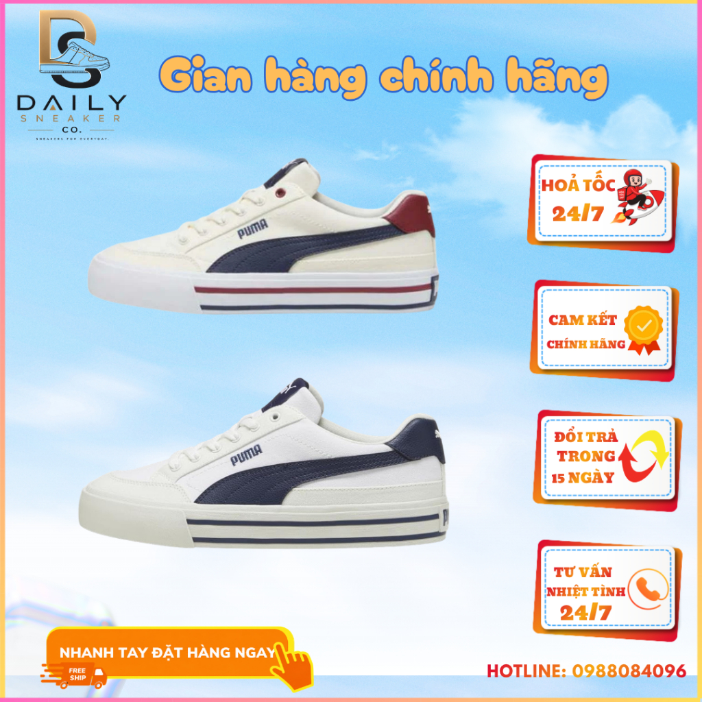 𝙎𝘼𝙇𝙀 Chính Hãng] Giày Puma Court Classic Vulcanized AUTHENTIC. Giày Sneaker Puma Court Basic Nam Nữ 
