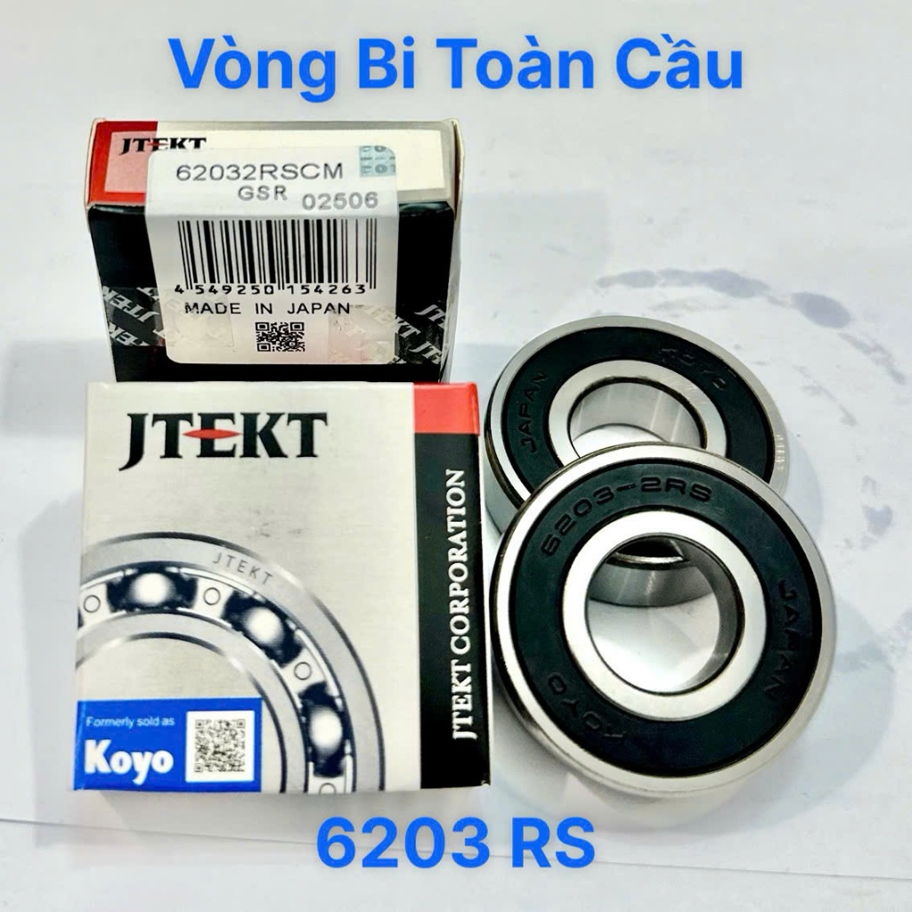 Vòng Bi KOYO: 6200, 6201, 6202, 6203, 6204, 6205-2RS ( Nắp Nhựa)