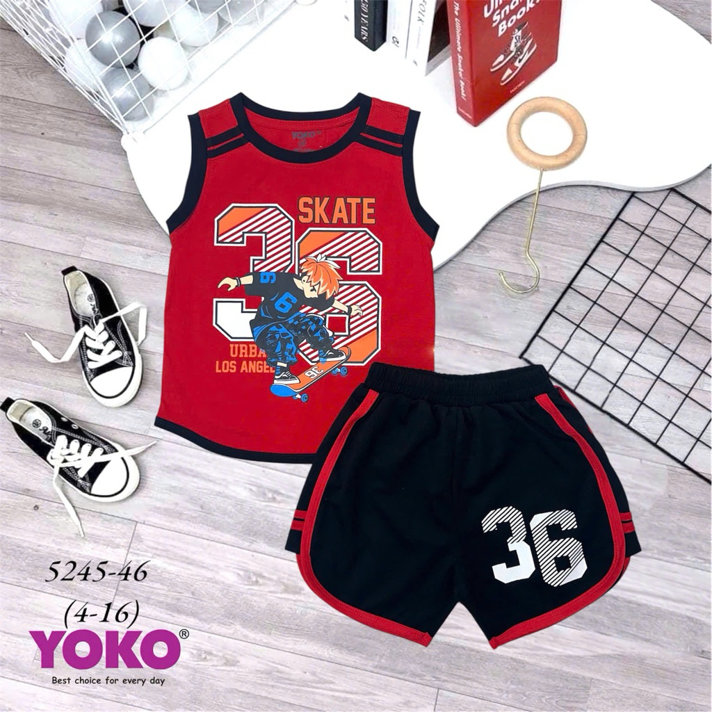 { sz 4-10 từ 10-24kg } ĐỒ BỘ THUN COTTON SAT NÁCH BÉ TRAI YOKO