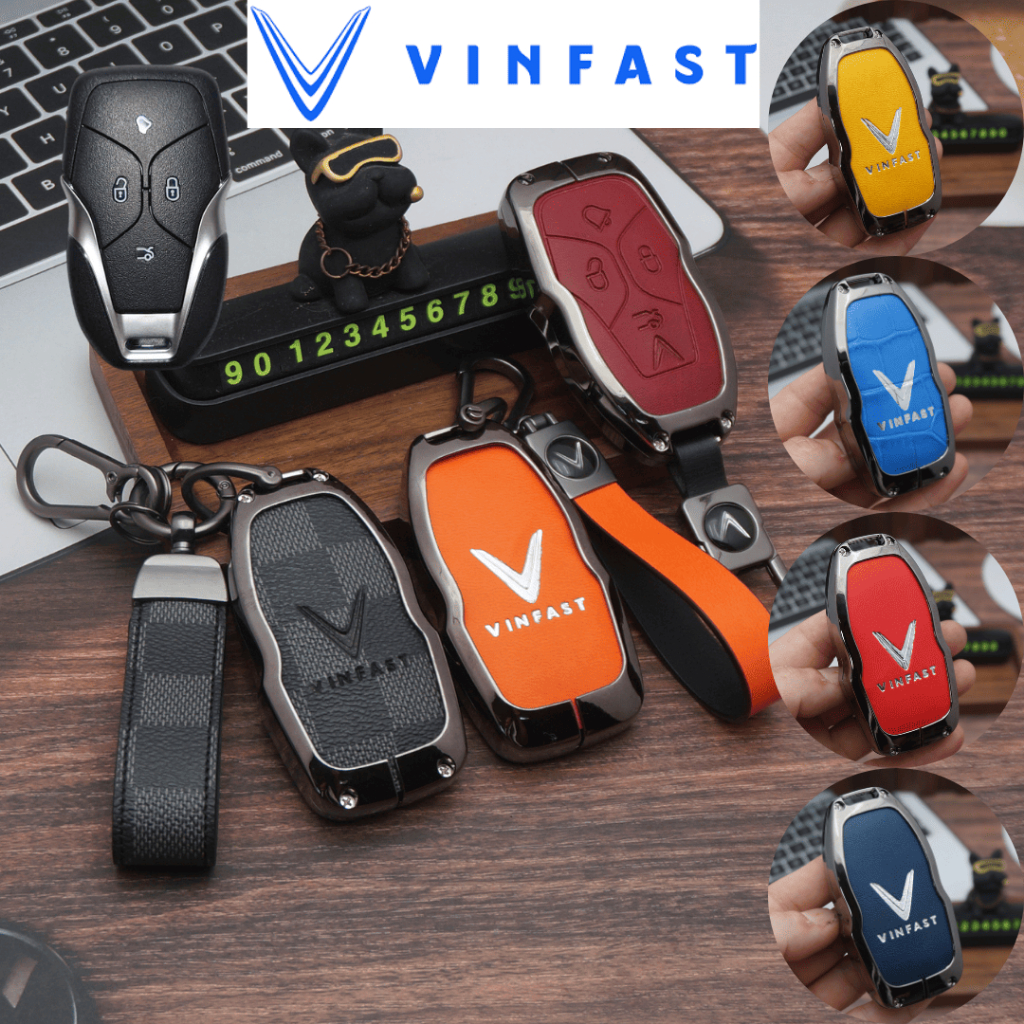 Ốp Chìa Khóa VinFast VF6,Vinfast VF6 Plus,Vinfast VF7 VF8 VF9 2026 Kim Loại Phối Da Cao Cấp Nhiều Mà