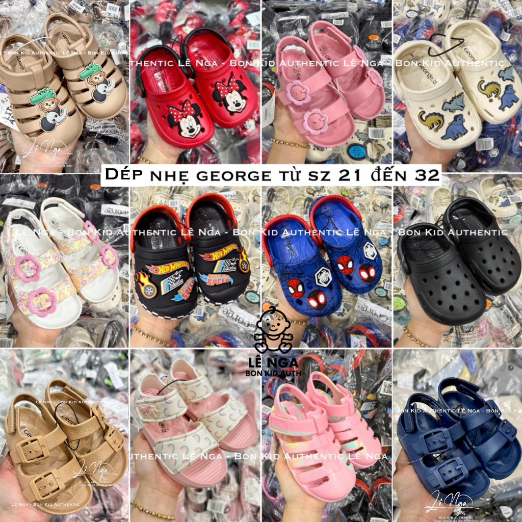 [BONKID] Dép nhẹ bé trai bé gái George_UK từ 21 đến 31