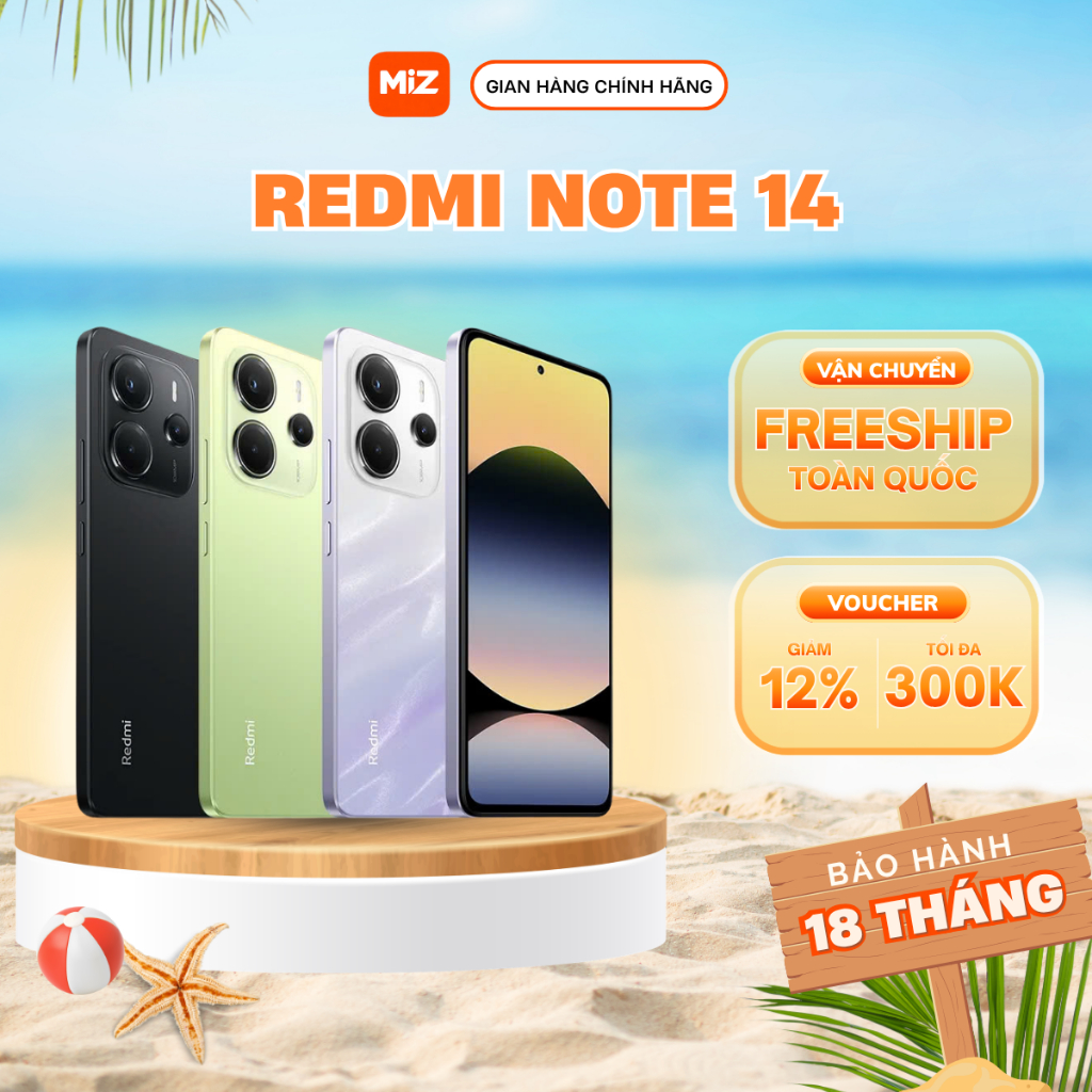 Điện Thoại Xiaomi Redmi Note 14 6/128GB - 8/128GB - 8/256GB Quốc Tế - Bảo hành 18 Tháng