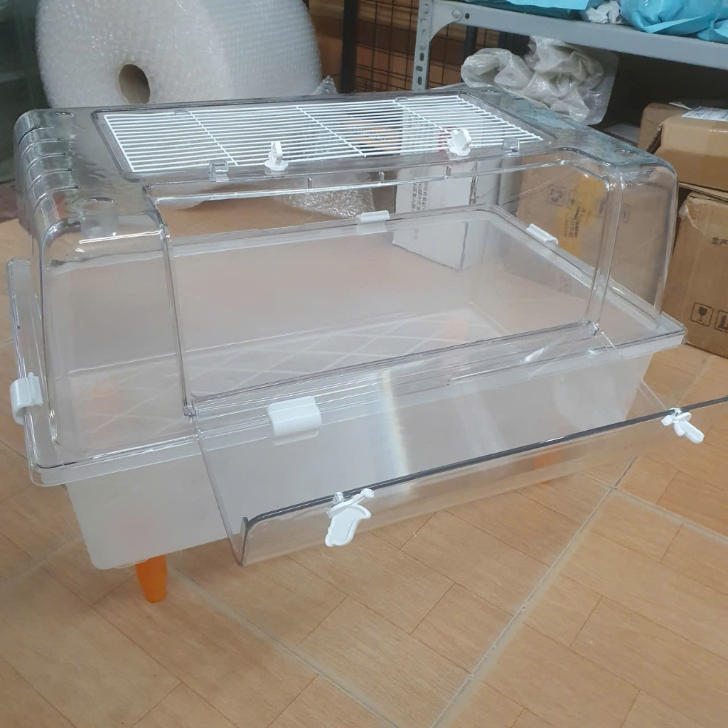 Lồng Mica Hamster, Chuồng Hamster 60cm Cao Cấp (Mica 50%, Không Kèm Phụ Kiện - Hàng có sẵn)
