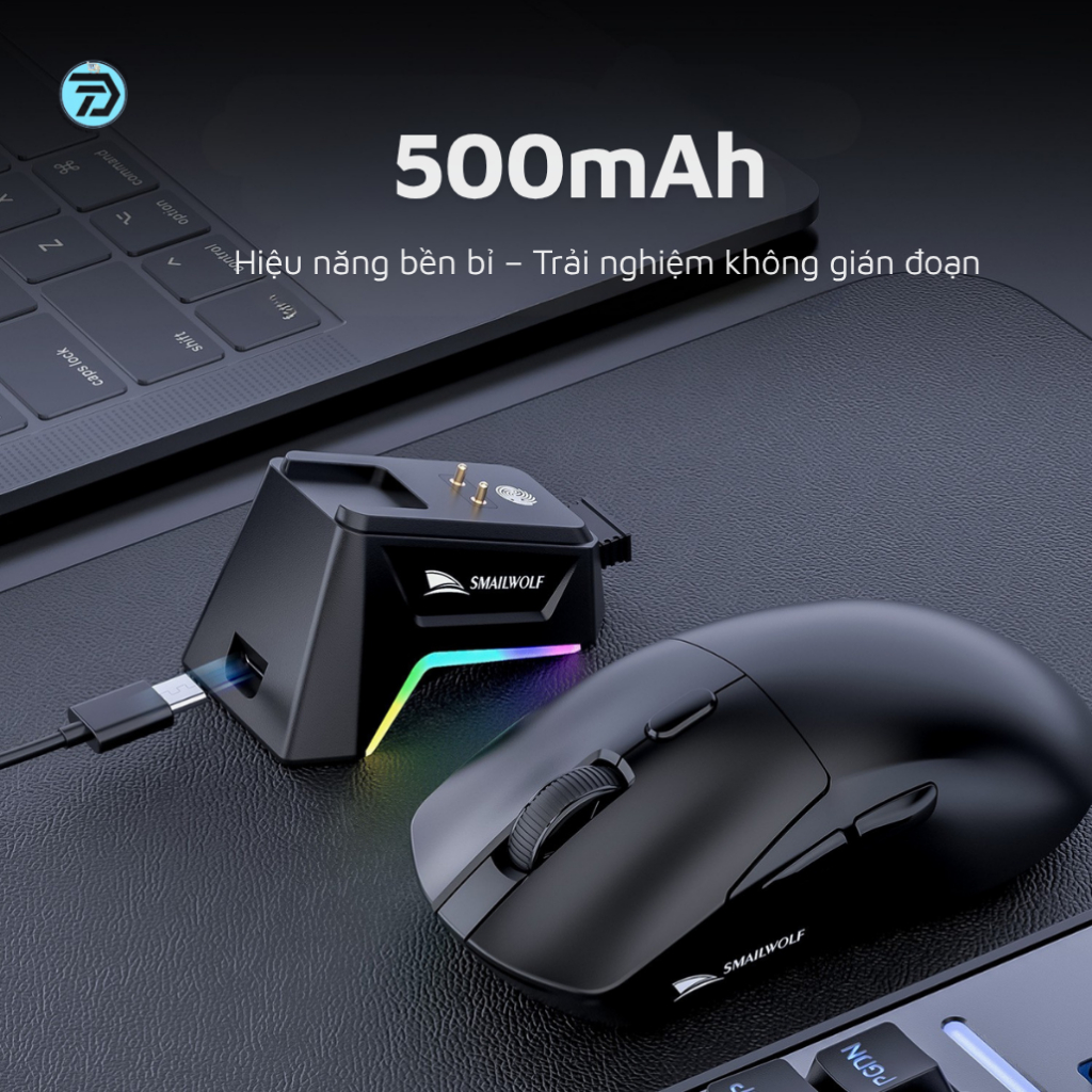 [Trần Đạt Computer]  Chuột Gaming Smailwolf M3 Đốc Sạc Wireless 3 Mode - LED RGB - 12000 DPI - Chơi Game FPS Văn Phòng | BigBuy360 - bigbuy360.vn