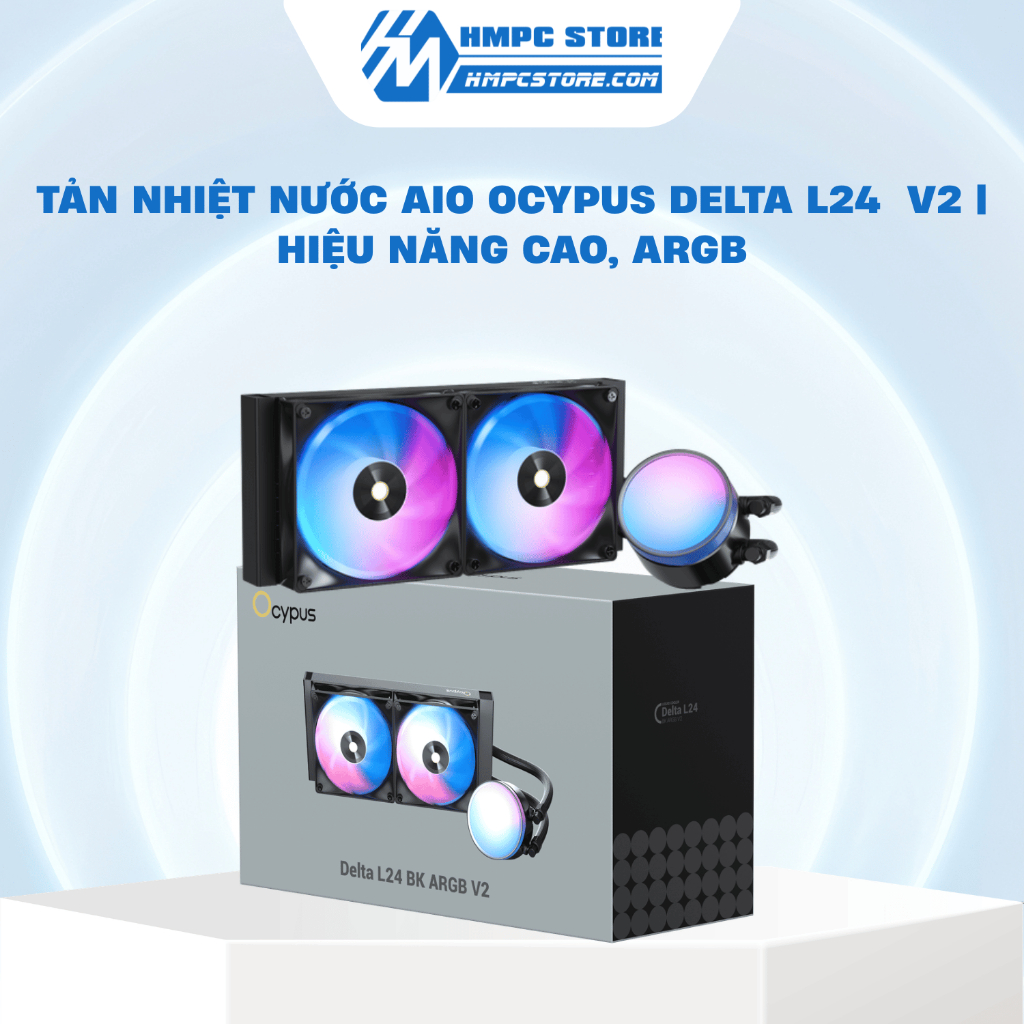 Tản nhiệt nước AIO Ocypus Delta L24 V2 | Hiệu năng cao, ARGB, bảo hành 36 tháng