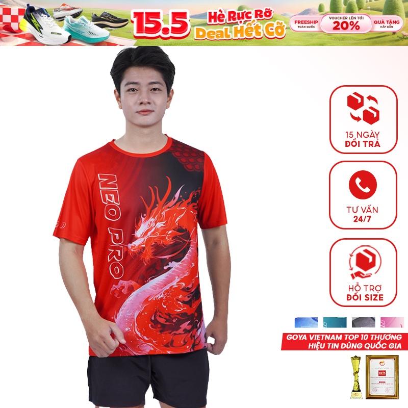 Áo thun thể thao chạy bộ T-Shirt nam nữ GOYA NEO PRO full màu - Siêu nhẹ, thoáng mát, co giãn