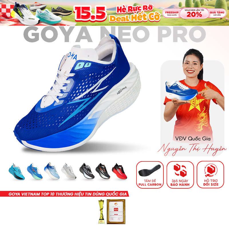Giày Thể Thao Chạy Bộ Đế Full Carbon Nam Nữ GOYA NEO PRO Năm 2026 - Bức Tốc Mạnh Mẽ, Thoáng Khí