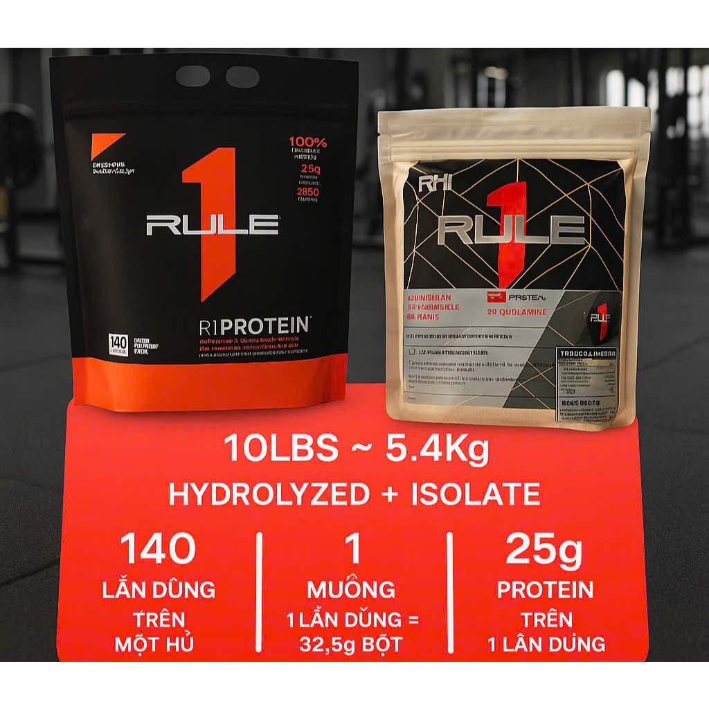 [Tặng Bình Lắc] Gói 1Kg Rule 1 Protein Bột Sữa Gói Dùng Thử - Đô Con Shop