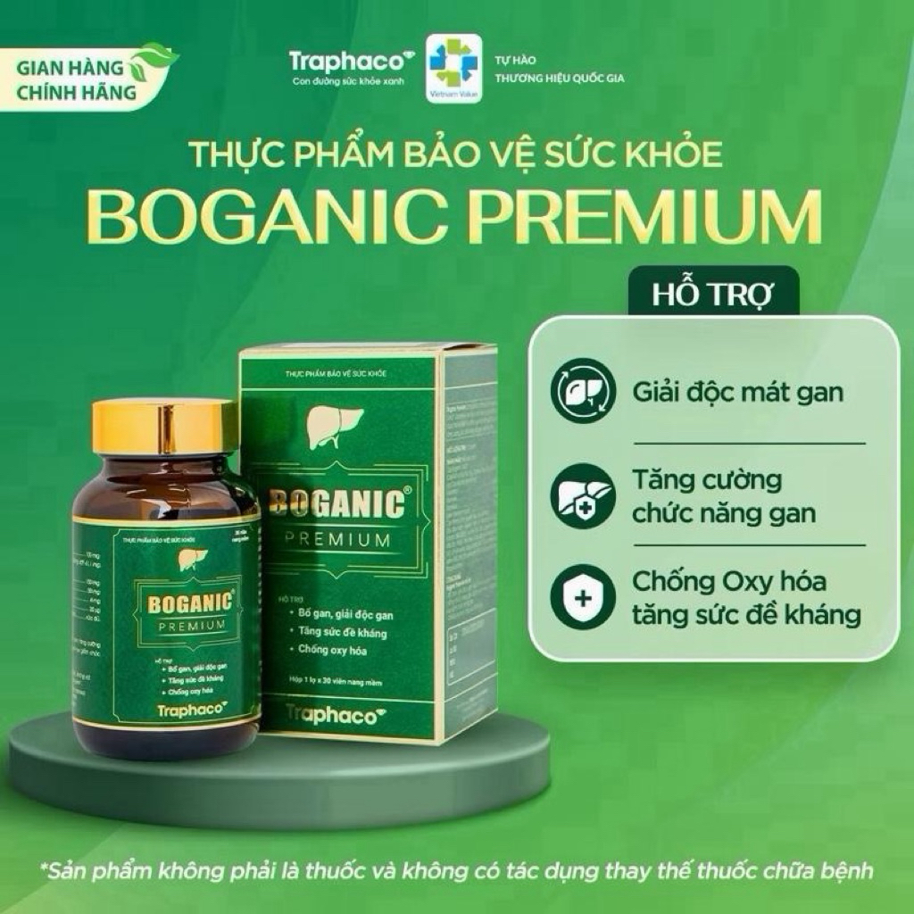 Traphaco Boganic Premium - Viên Uống Cao Cấp 30 Viên Hỗ Trợ Bổ Gan Giải Độc Tăng Sức Khỏe Chống Oxy 