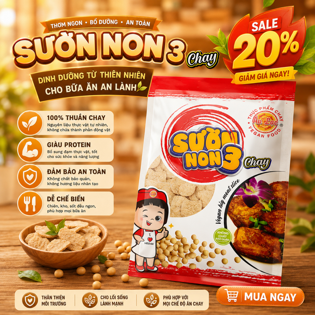 Sườn Non 3 Chay 1kg _ Thực Phẩm Chay Cao Cấp_ BT Mart_99