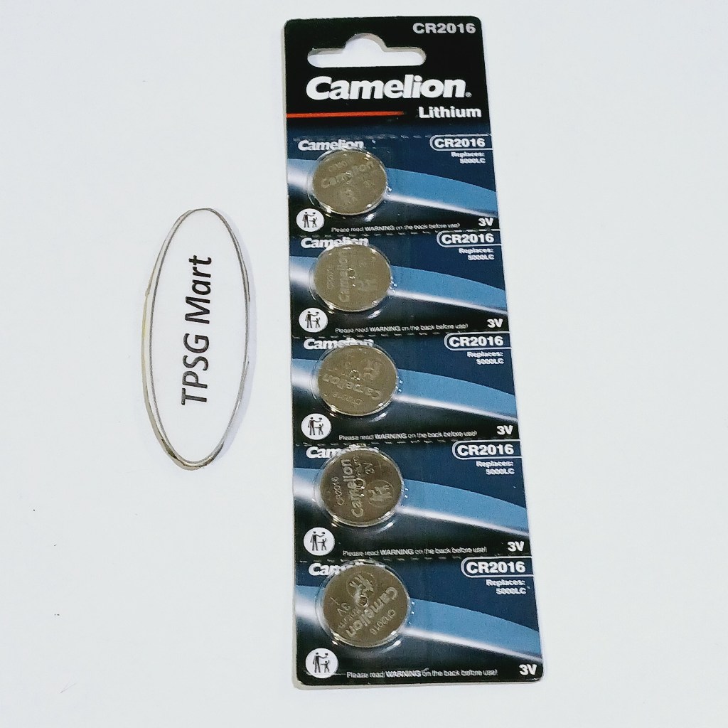 Pin 3V CR2016, 2016, DL2016, 5000LC, E-CR2016, BR2016, Pin Camelion Lithium / Giá bán 1 Vĩ (5 Viên)