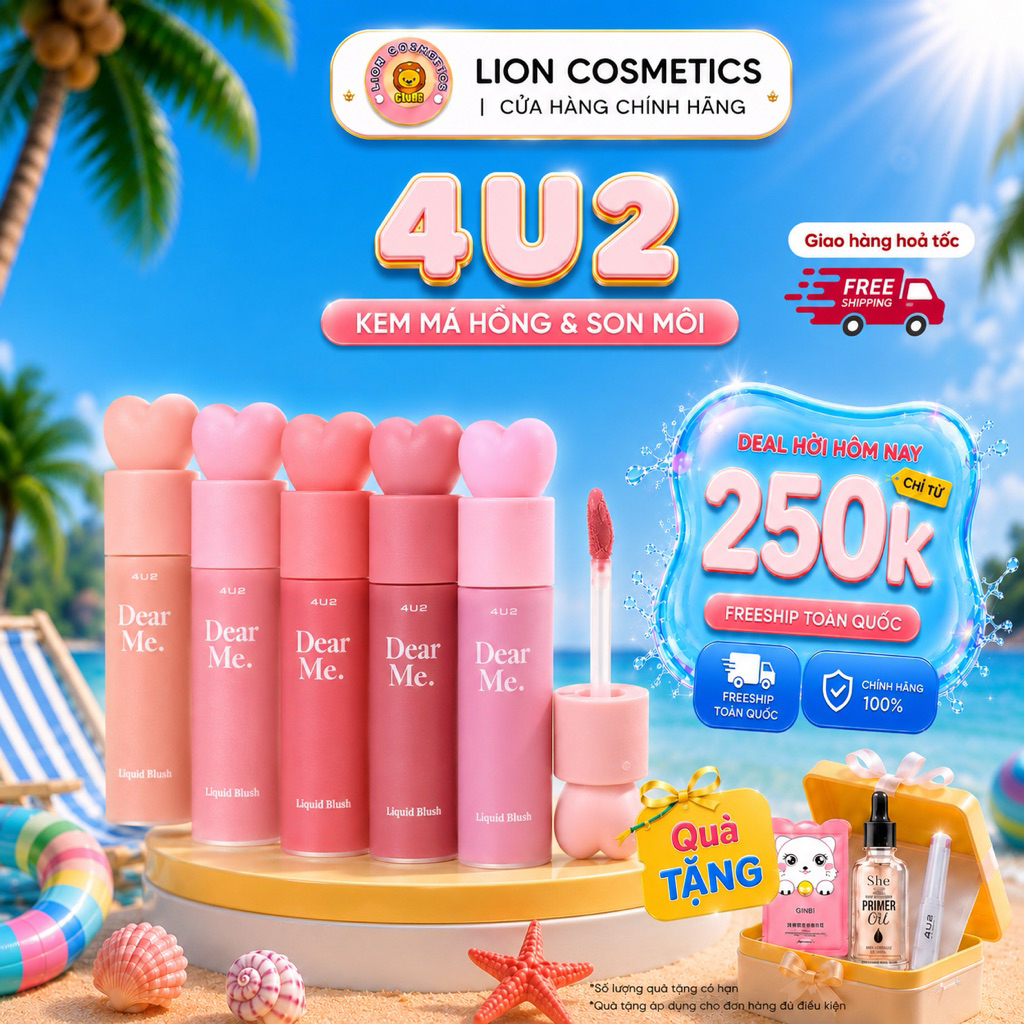 [4U2] Má Hồng Kem 4U2 Dear Me Liquid Blush – Mịn Lì Tự Nhiên, Dễ Tán, Lên Màu Chuẩn, Má Hồng Trong T