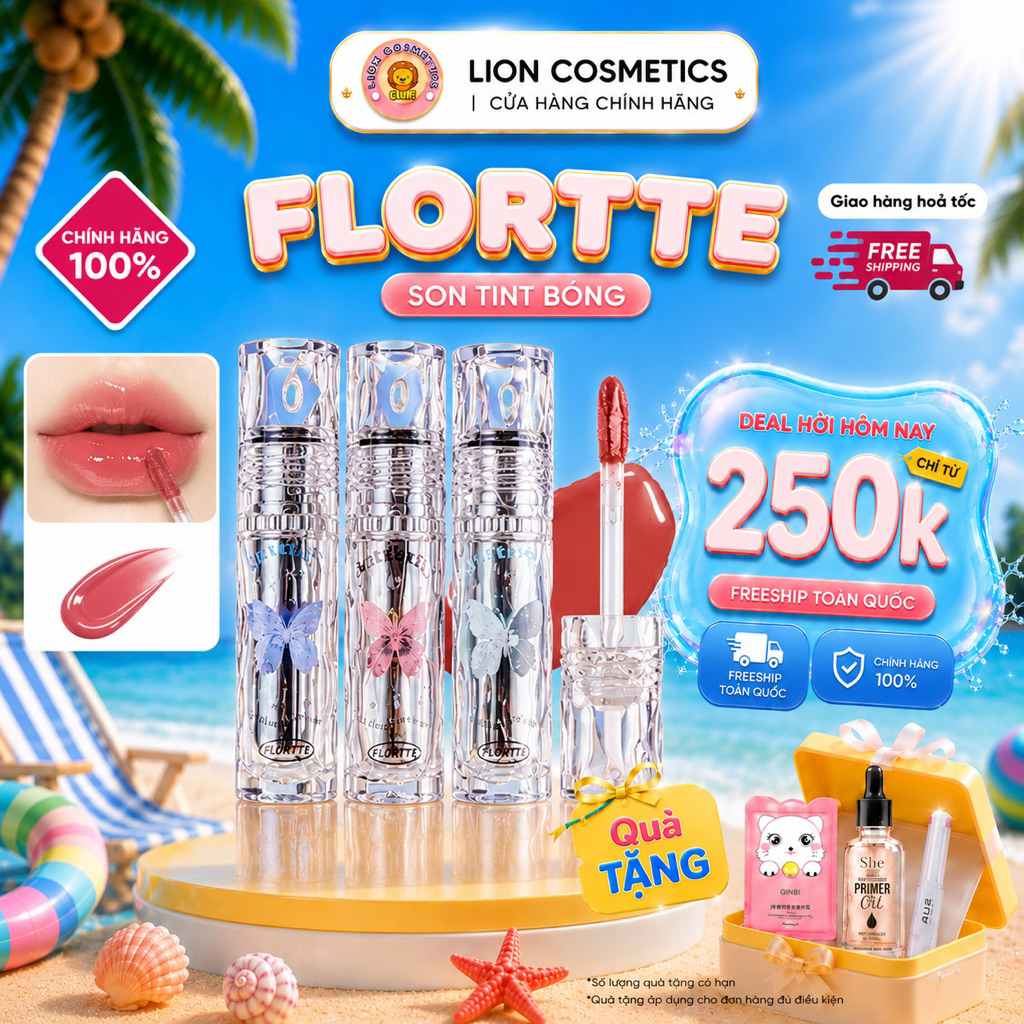 [FLORTTE] Son Tint Bóng Flortte Butterfly Màu Siêu Xinh