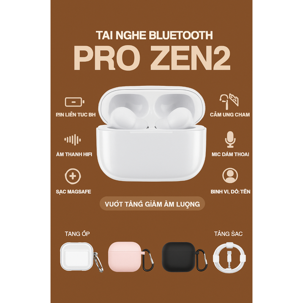 ai Nghe Bluetooth PRO3 Không Dây Thế Hệ Mới ,Đàm Thoại Hai Chiều,Pin Trâu 6H-8H ,Chính Hãng velarise
