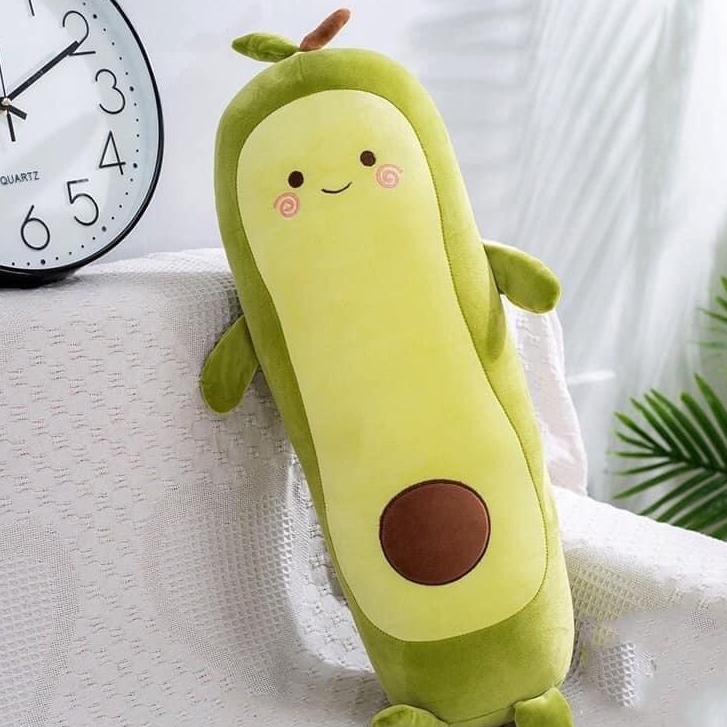 Gấu bông quả bơ dài, gấu bơ xanh kt 50cm, thú nhồi bông mềm mịn cute kt 50cm
