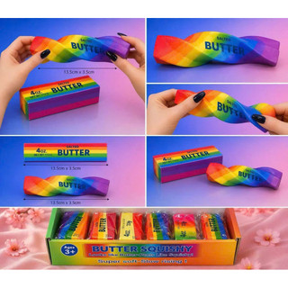 Squishy Bơ Butter Cầu Vồng 13x4cm Chậm Tăng Hot Trend Vui Nhộn Giảm Stress