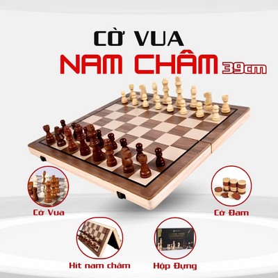 Đồ Chơi Cờ Vua Nam Châm size 39cm  2in1 - Cờ Đam Cho Bé