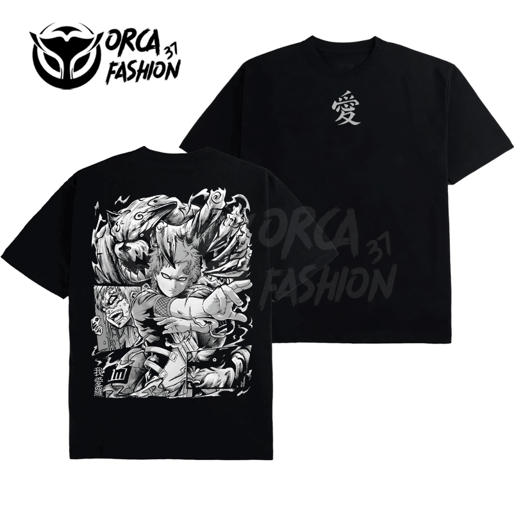 Áo thun ORCA in hình Gaara Shukaku Naruto cotton 100% thoáng mát, tay ngắn - NRTOFS114