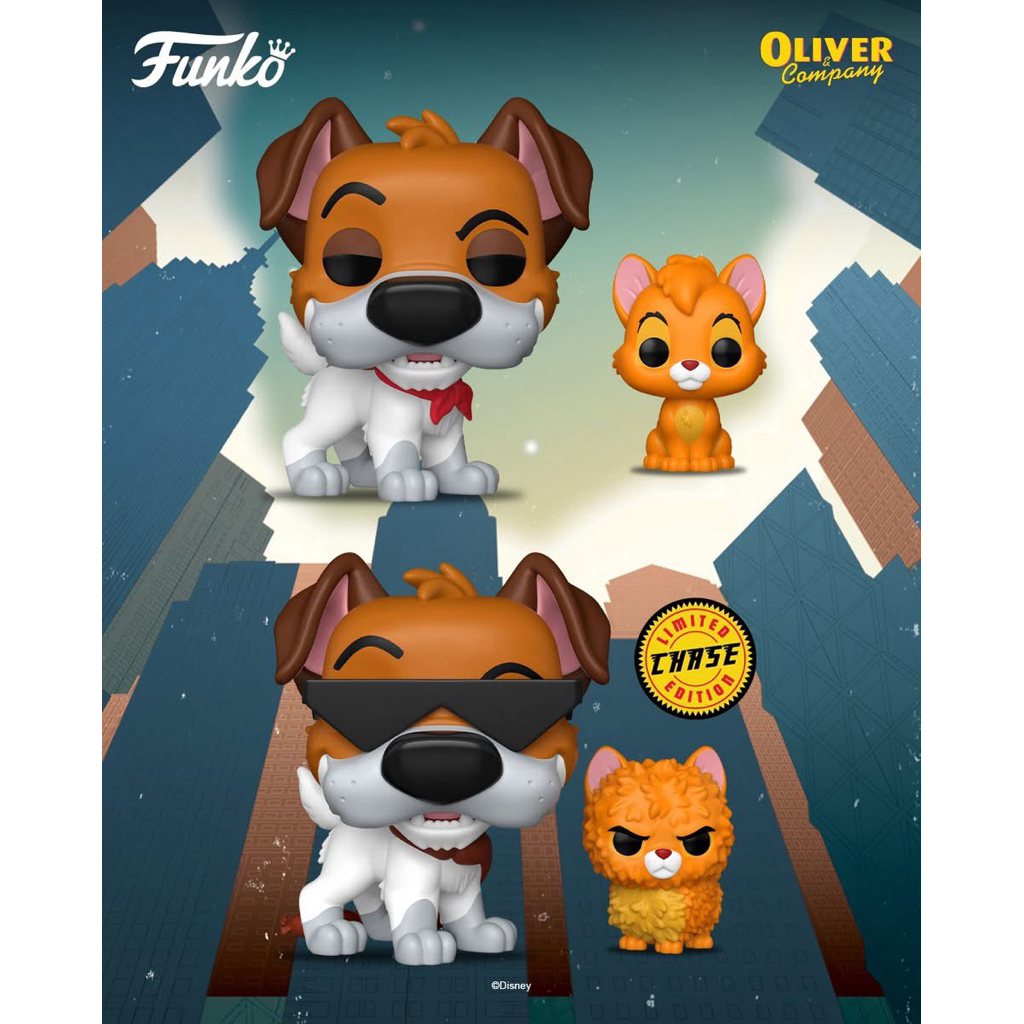 Funko Pop Dodger và Oliver "Oliver & Company" / Chase (2nd nobox real)