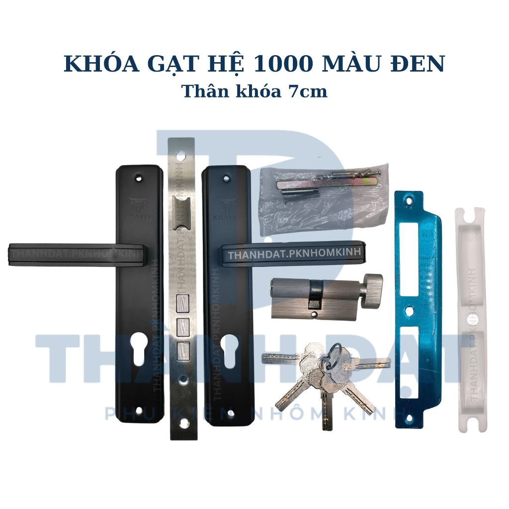[Chính hãng] Khoá tay gạt hệ 1000 KSAITE MÀU ĐEN dùng cho cửa nhôm, sắt, gỗ