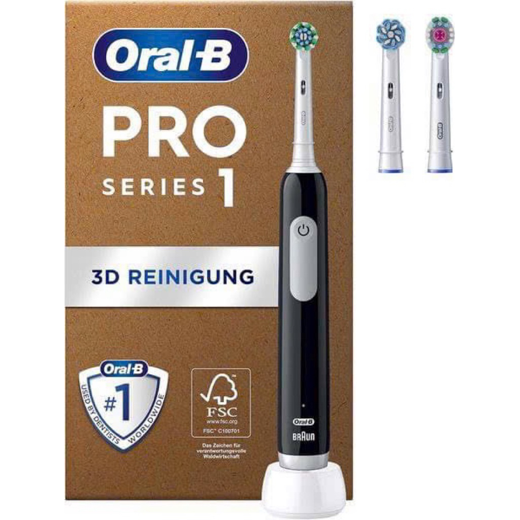 🎉🎉🎉Bàn Chải Đánh Răng Điện Oral-B Pro 1 SIOC Màu Đen kèm 3 đầu bàn chải
