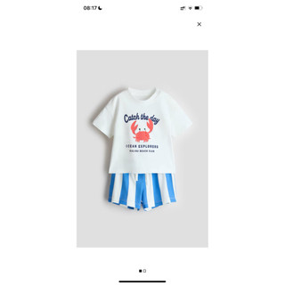 Set bộ bé trai cộc tay chất cotton HM auth