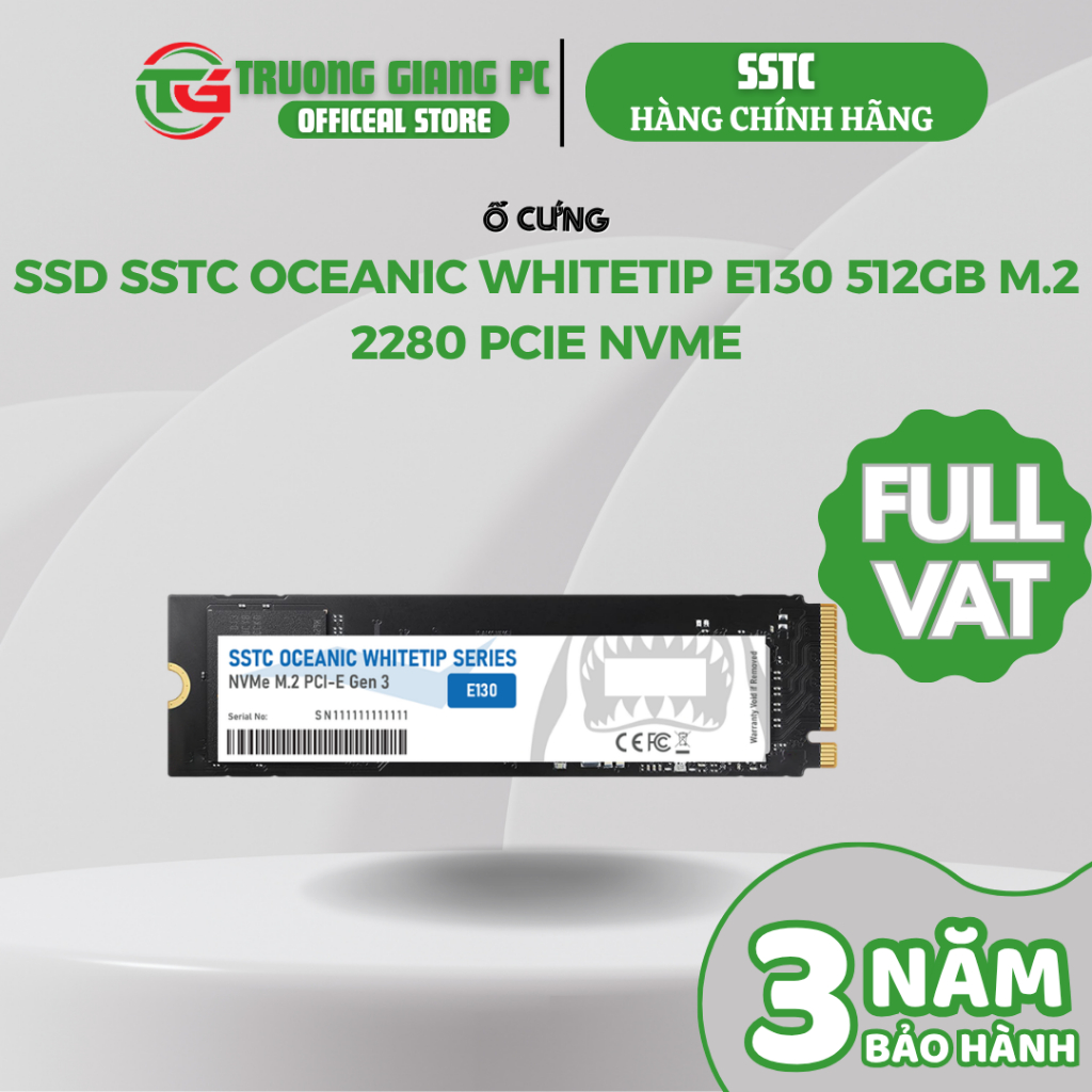 [SẢN PHẨM FULL VAT] Ổ Cứng SSD SSTC Oceanic Whitetip E130 512GB M.2 2280 PCIe NVMe - BẢO HÀNH CHÍNH 