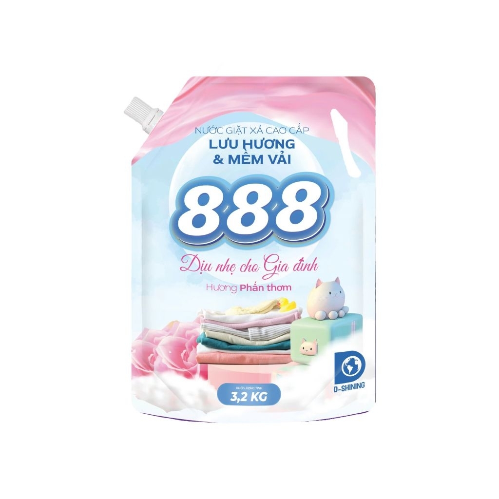 Nước giặt xả 888 hương phấn thơm túi 3.2 kg
