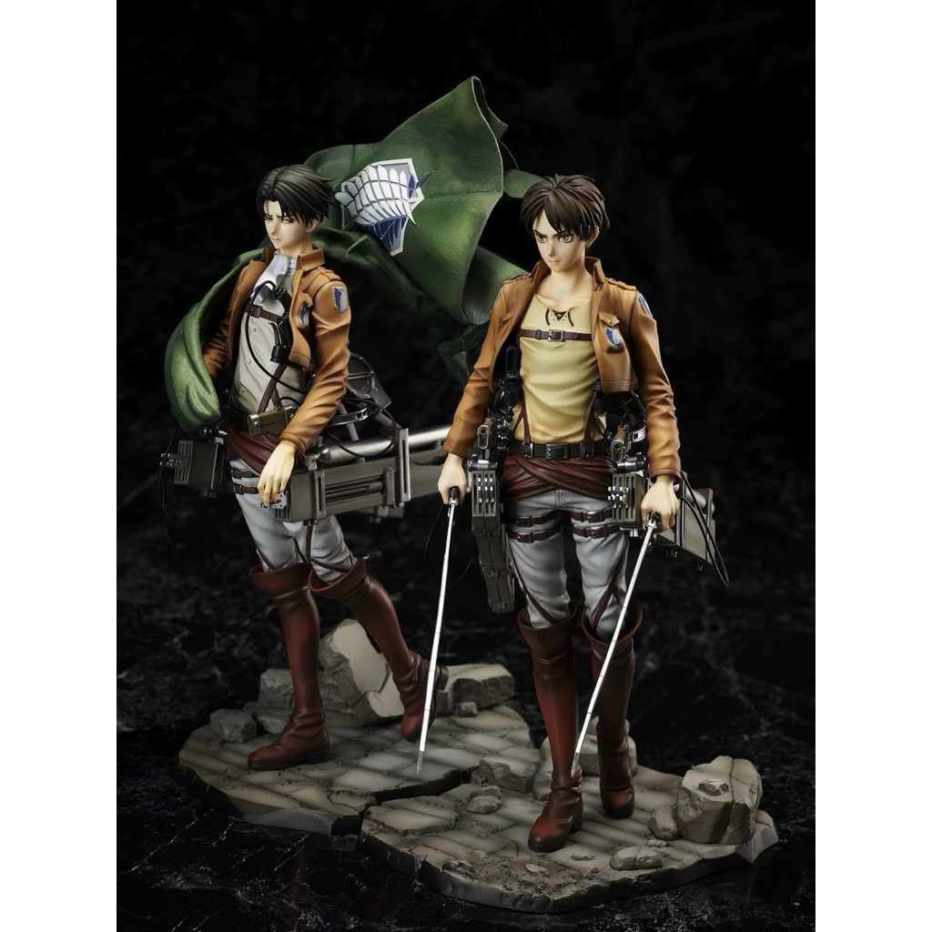 Mô Hình Levi Ackerman / Eren Yeager - Attack On Titan - Full Box Đế Cảnh Siêu Sắc Nét