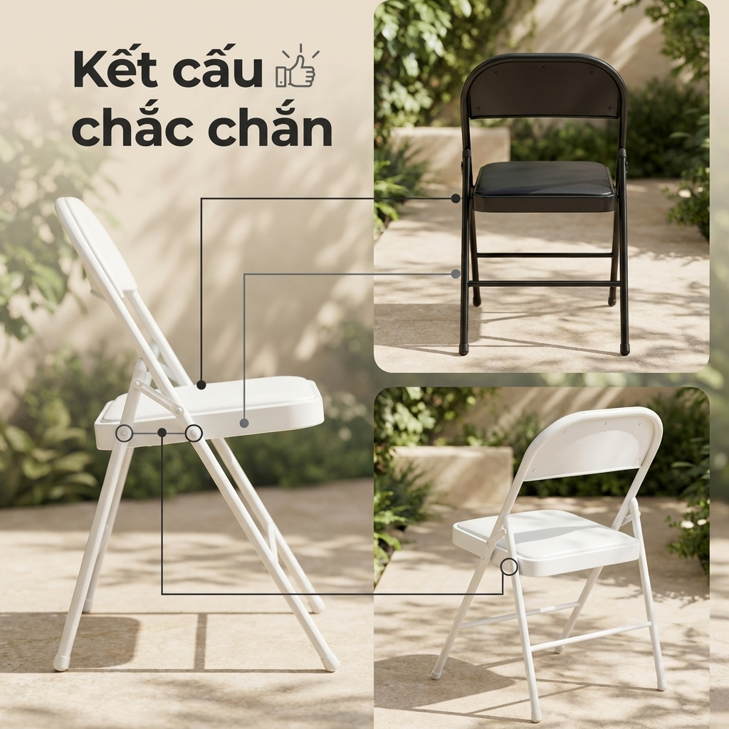 HUHU Ghế Gấp Gọn Ngoài Trời Ghế Văn Phòng Chống Thấm Nước Đệm Da Chắc Chắn Dễ Mang Theo | BigBuy360 - bigbuy360.vn