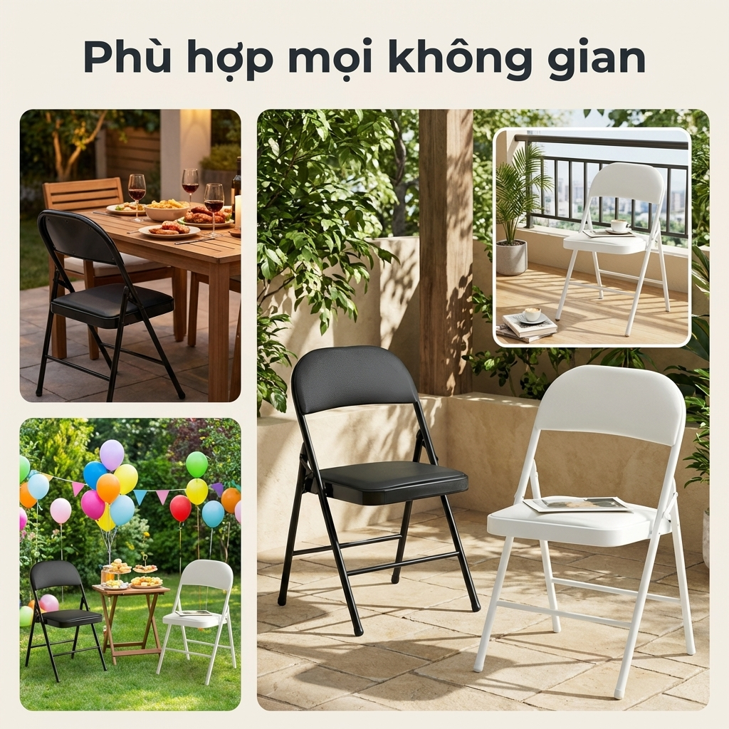 HUHU Ghế Gấp Gọn Ngoài Trời Ghế Văn Phòng Chống Thấm Nước Đệm Da Chắc Chắn Dễ Mang Theo | BigBuy360 - bigbuy360.vn