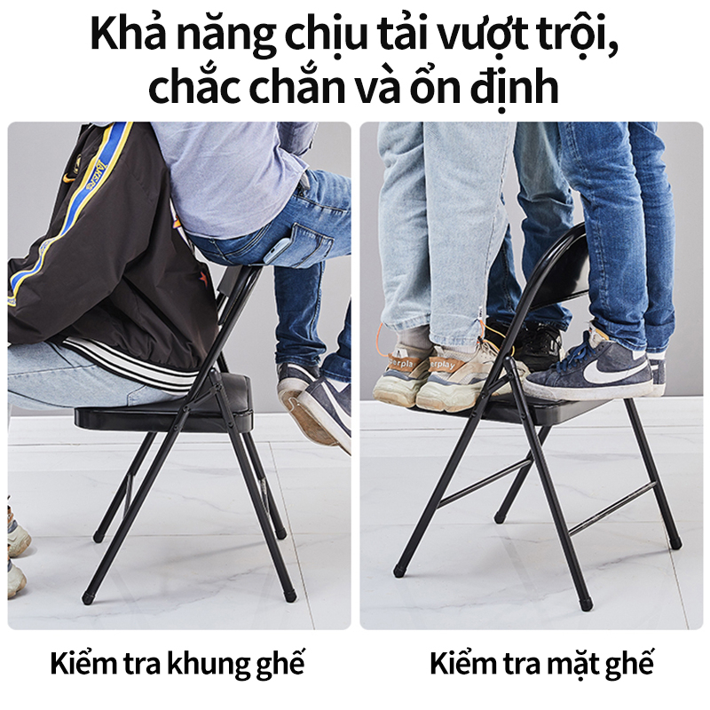 HUHU Ghế Gấp Gọn Ngoài Trời Ghế Văn Phòng Chống Thấm Nước Đệm Da Chắc Chắn Dễ Mang Theo | BigBuy360 - bigbuy360.vn