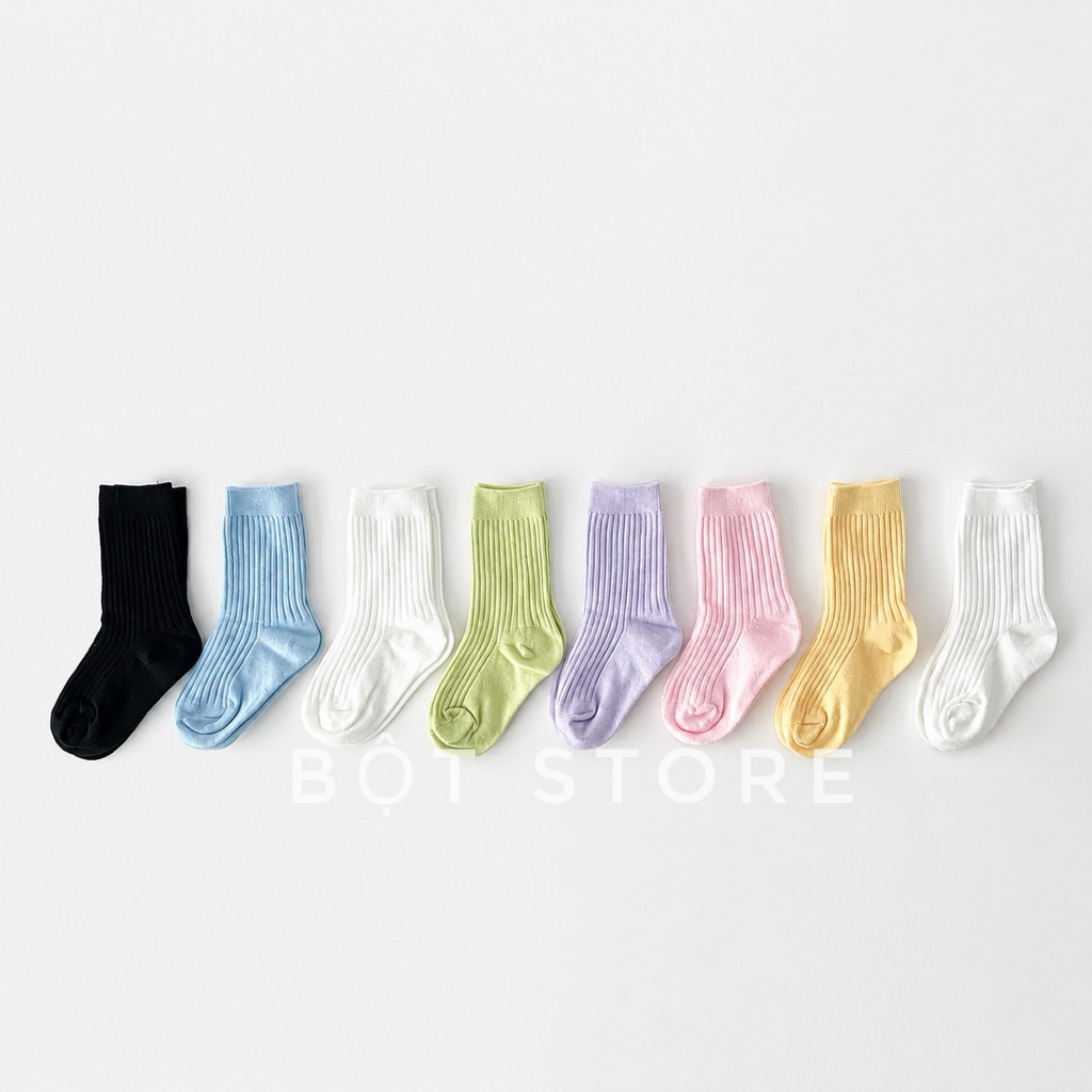 Tất basic cotton Hàn Quốc cho bé yêu mix đồ