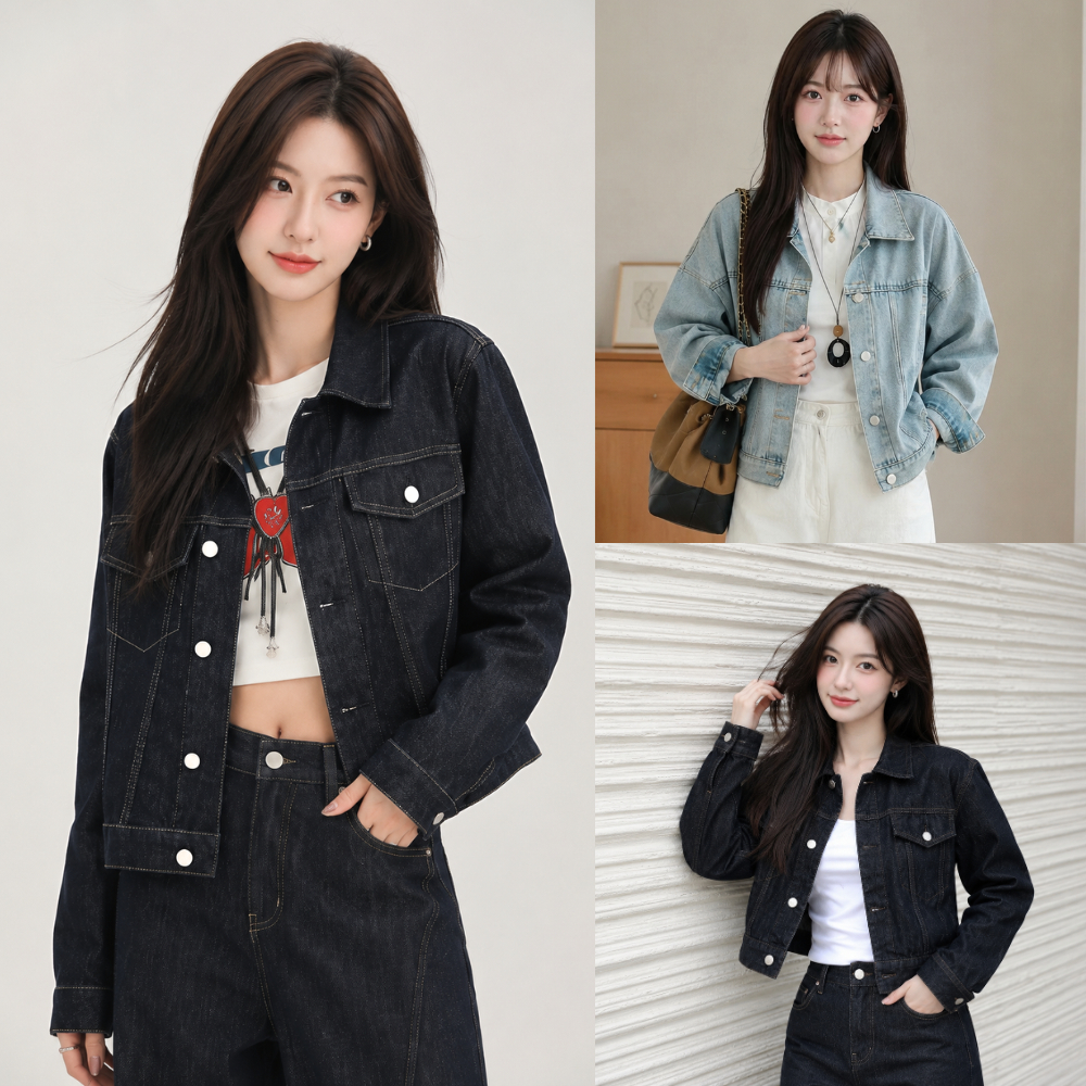 [DEAL HÀNG MỚI ] Áo khoác Jeans Dáng Ngắn MIAA Form Unisex chất denim có túi trong phong cách trẻ tr