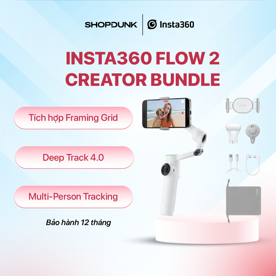 Gimbal Chống Rung Insta360 Flow 2 Pro Creator Bundle | Bảo Hành Chính Hãng 1 Năm