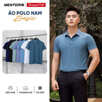 Áo Polo Nam MENTORIS Chất vải COOLMAX Cao Cấp, Form Tôn Dáng, Co Giãn Linh Hoạt, Thoải Mái MCPS24S018