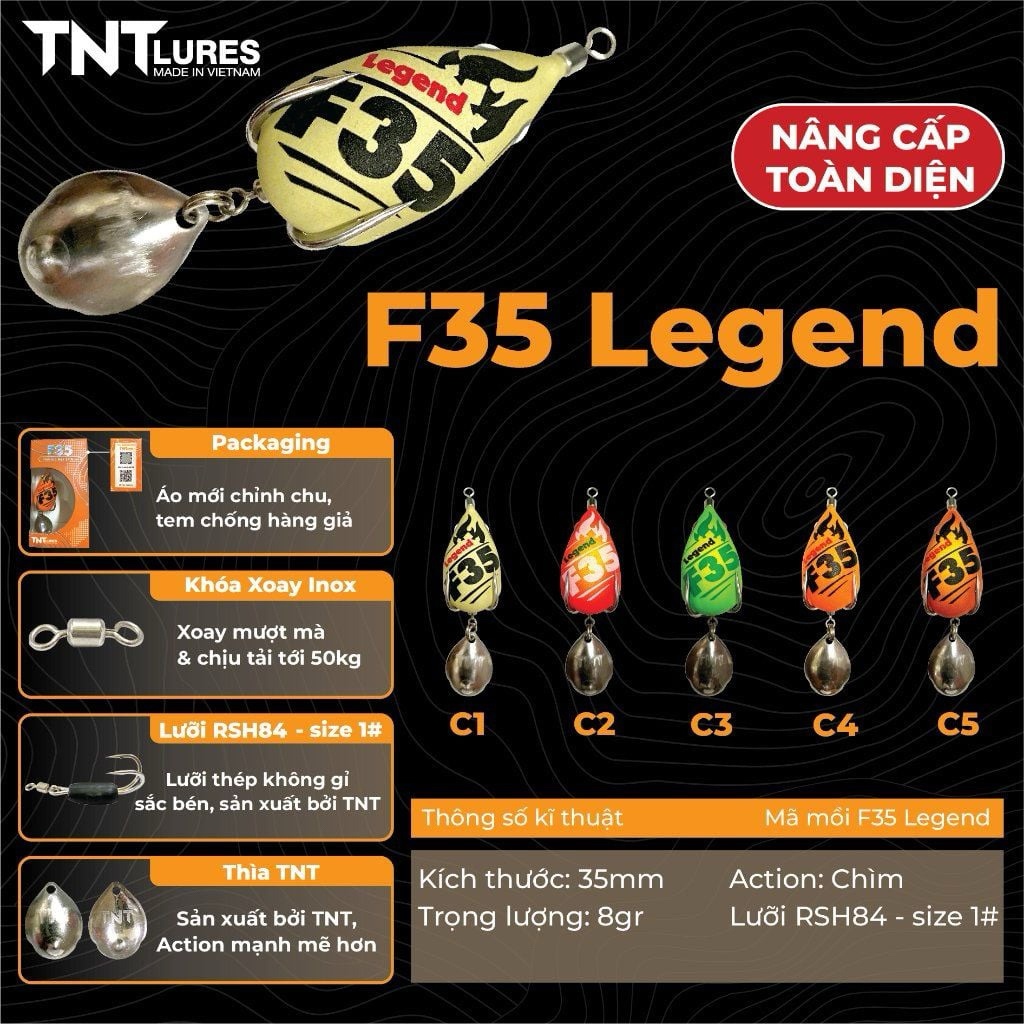 🔥 F35 LEGEND – MỒI CÂU XOAY “NHỎ NHƯNG CÓ VÕ” 🔥