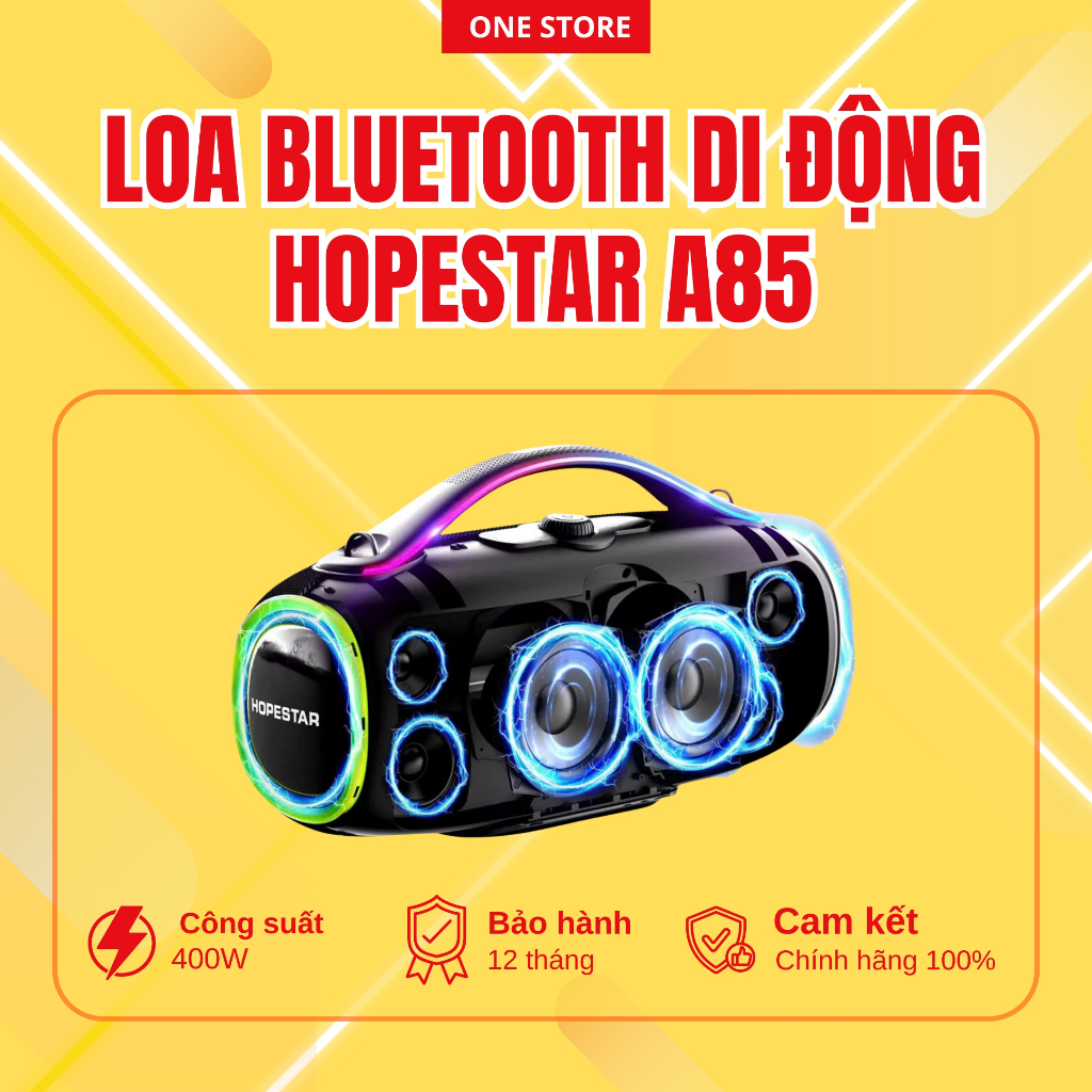 🔥 [HÀNG CHÍNH HÃNG] Loa Bluetooth HOPESTAR A85 400W – Bass Mạnh, Karaoke Hay, Chống Nước IPX6
