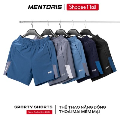 Quần Đùi Chạy Bộ Nam MENTORIS Vải Gió Thoáng Khí, Form Thể Thao Năng Động, Thoải Mái Vận Động MASA25S011