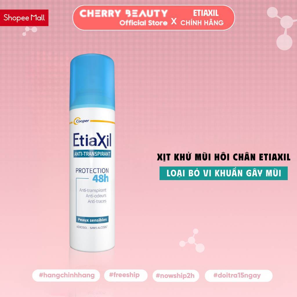 Xịt Khử Mùi Hôi Chân Etiaxil Déodorant Anti-Transpirant Lọ 100mL| Cherry Beauty