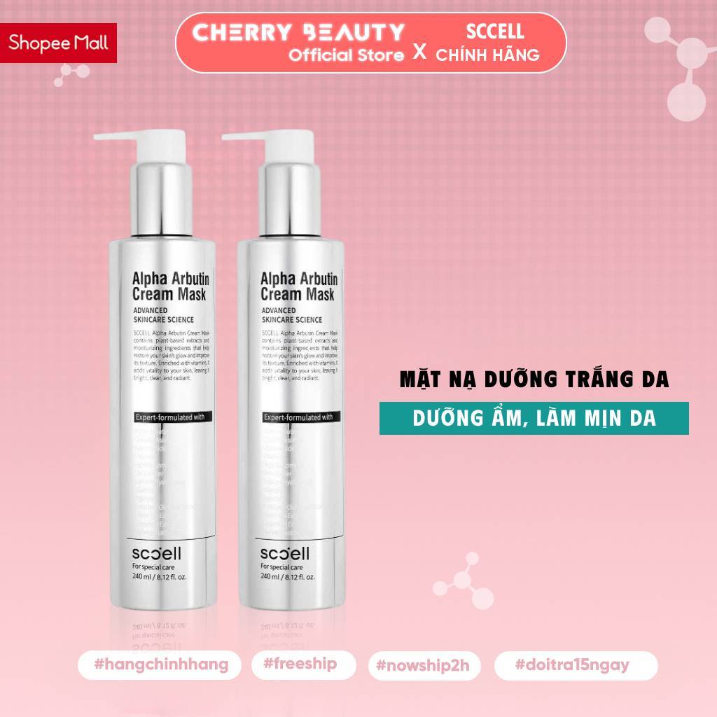 Mặt Nạ Dưỡng Trắng Da SCCELL Radiance Cream Hàn Quốc, Lọ 240mL Giúp Dưỡng Ẩm, Làm Mịn Và Phục Hồi Da