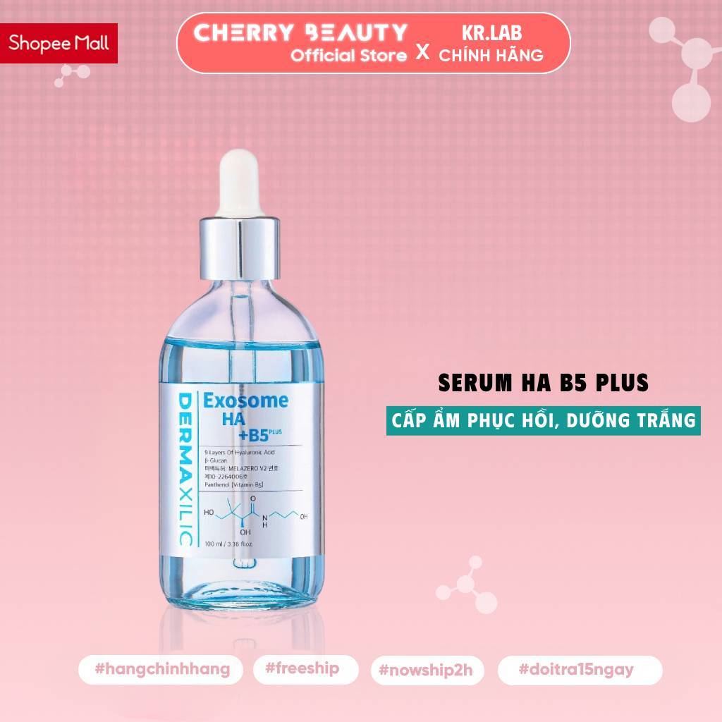 Serum HA B5 Plus Exosome Dermaxilic KR.LAB  Cấp Ẩm Phục Hồi, Dưỡng Trắng Căng Bóng Da 100ml| Cherry 