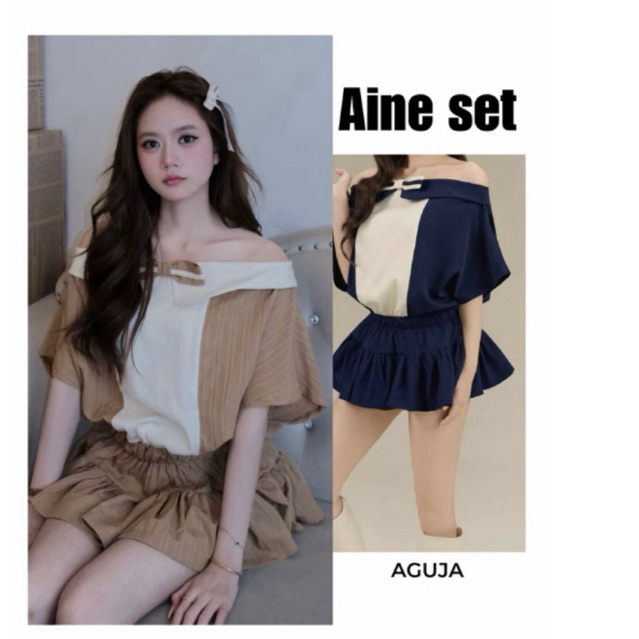 [THANH LÝ/Pass]size M_Set trễ vai kèm quần màu Caramel thiết kế AGUJA