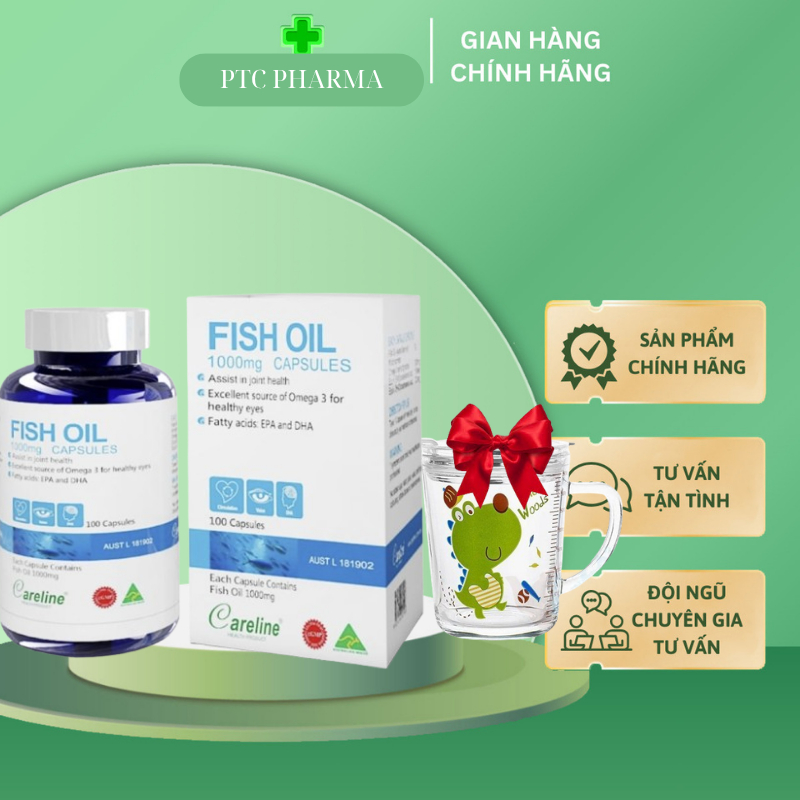 [NHẬP KHẨU] DHA Careline từ cá hồi đại dương Careline Fish Oil 1000mg nhập khẩu từ Úc - Hộp 100 viên