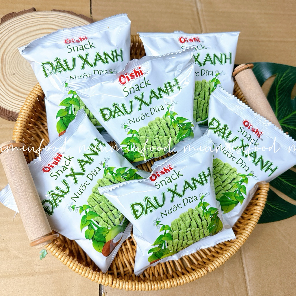 Bịch 20 gói bim bim oishi đậu xanh nước cốt dừa 6g/gói
