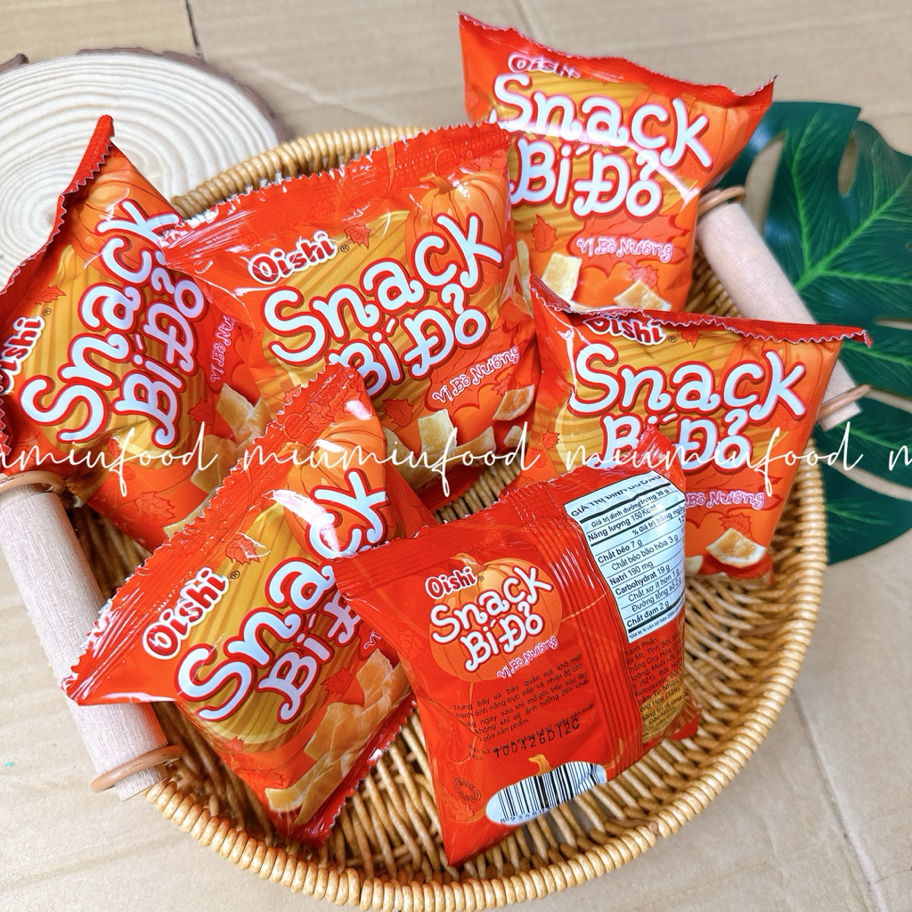 Bịch 20 gói bim bim oishi bí đỏ 6g/gói